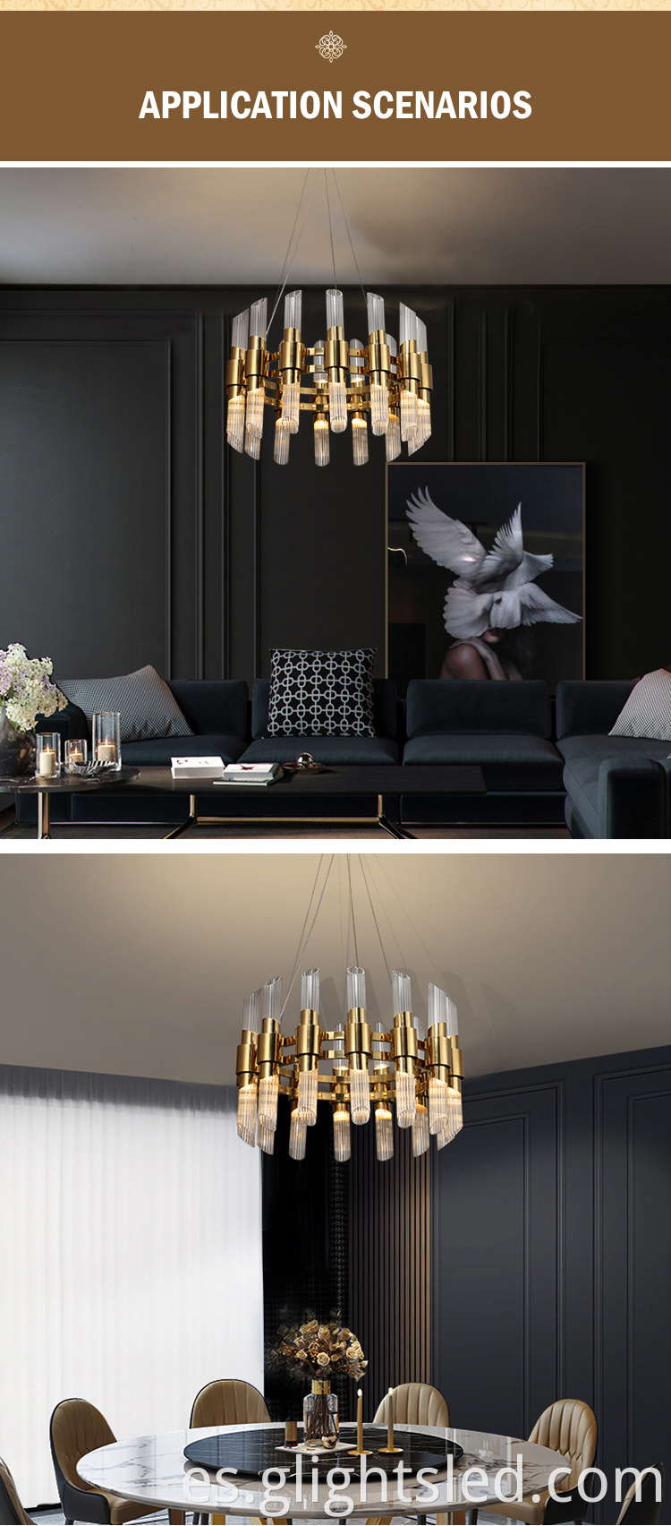 G-Lights, fácil instalación, lujosa sala de estar, villa, lámpara colgante LED de vidrio redondo, lámpara colgante